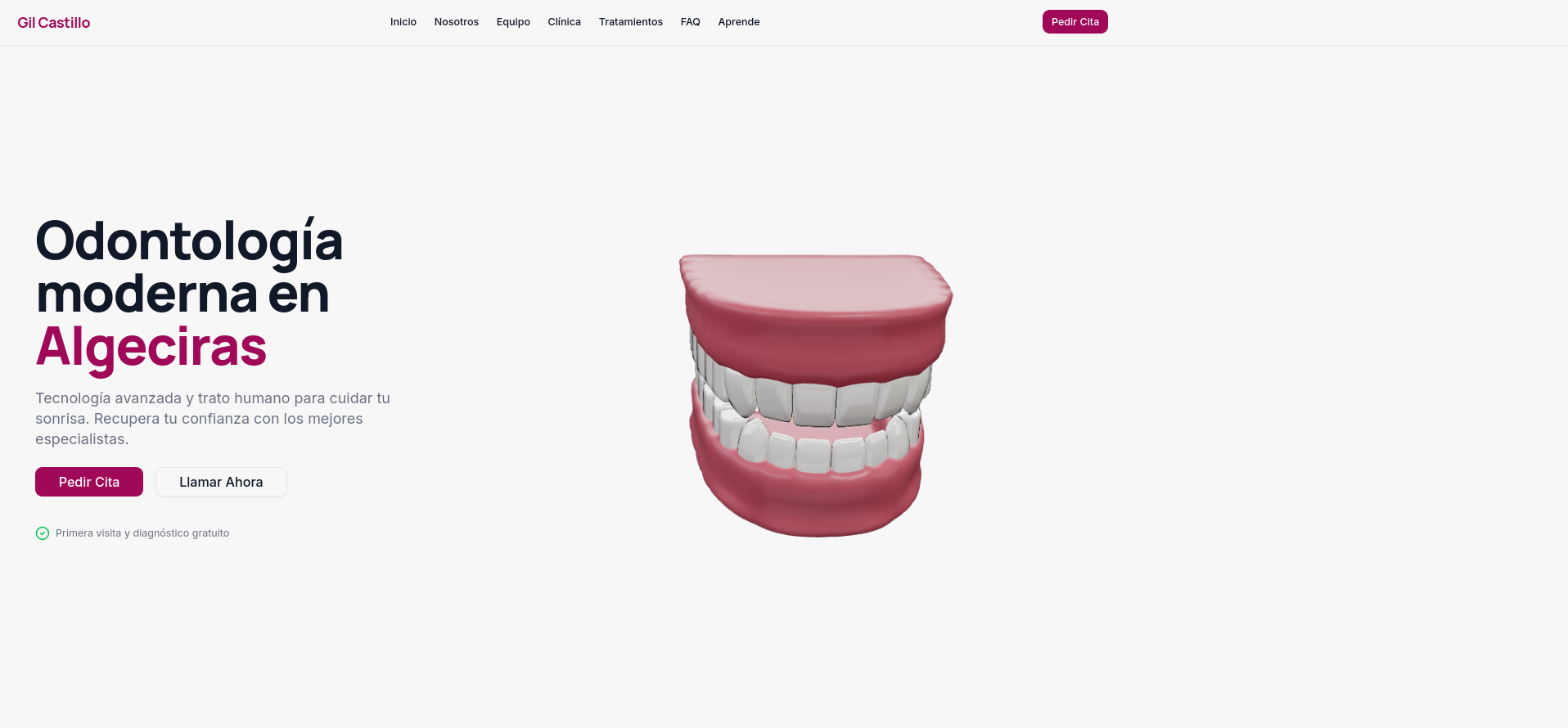 Web para Clínica Dental con 3D Interactivo | Landing Page + SEO Local
